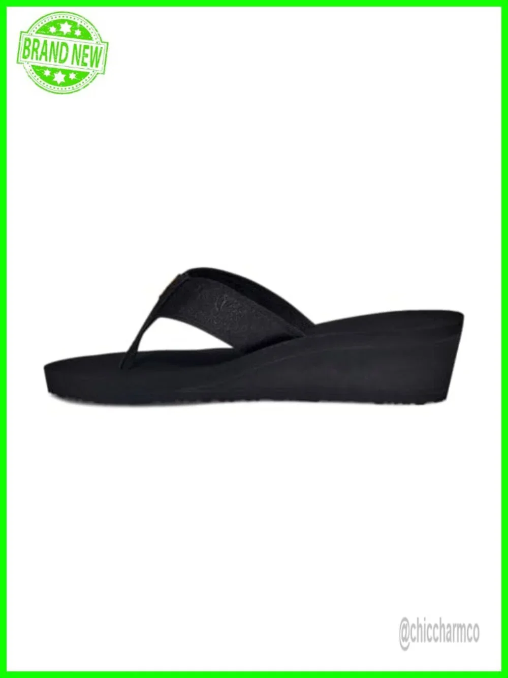 Wedge Flip-Flop with Mush Sole and Woven Straps